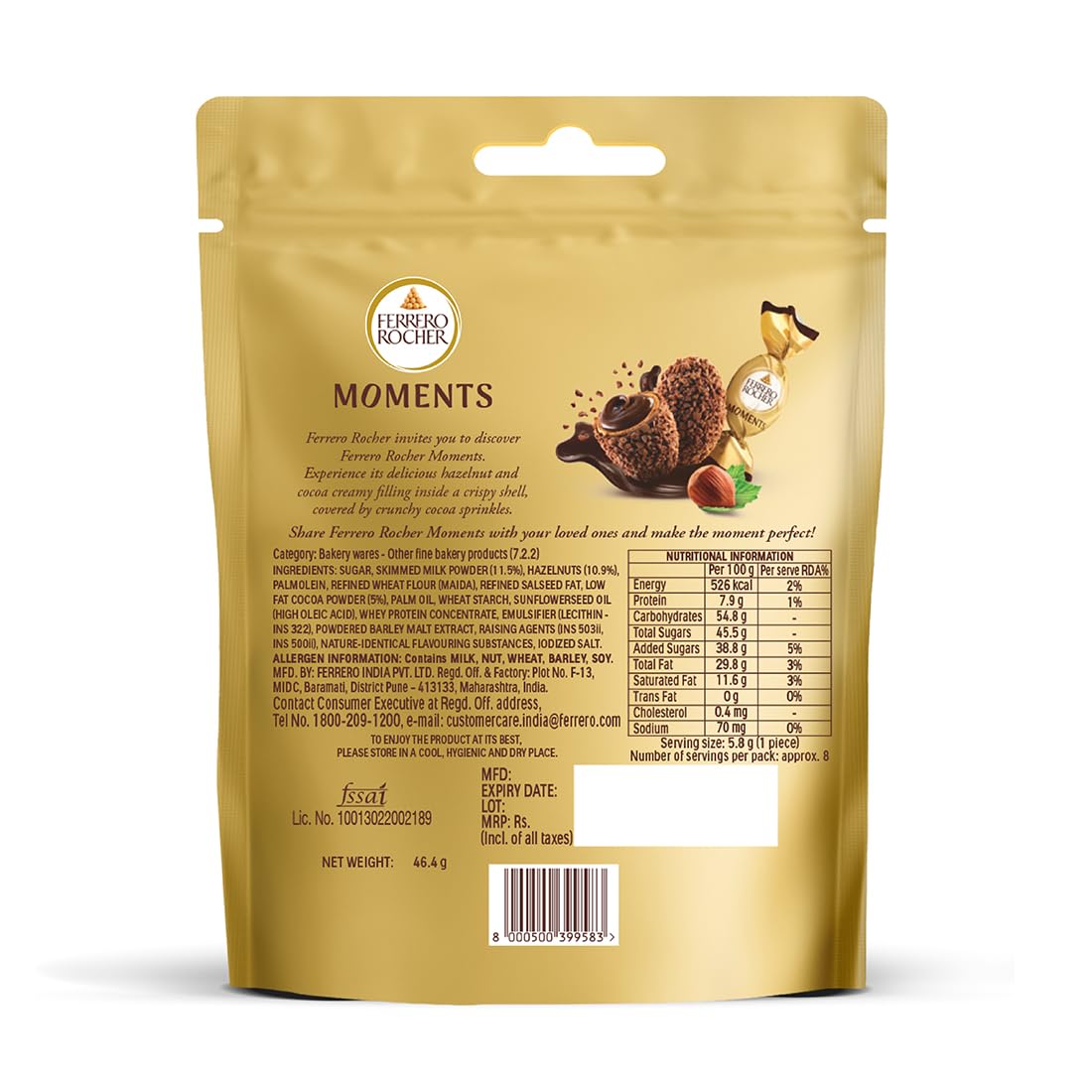 Ferrero Rocher Moments 8 pralines Pcs 46.4 gm IDConline shop bangladeshothoba.com Ferrero Rocher Moments 8 pralines Pcs 46.4 gm IDConline shop bangladeshothoba.com