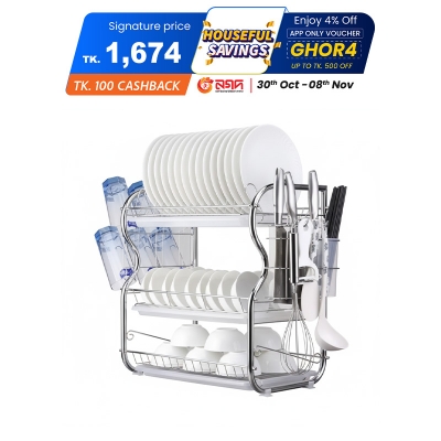 Picture of 3 Layer Dish Drainer Rack Stainless Steel