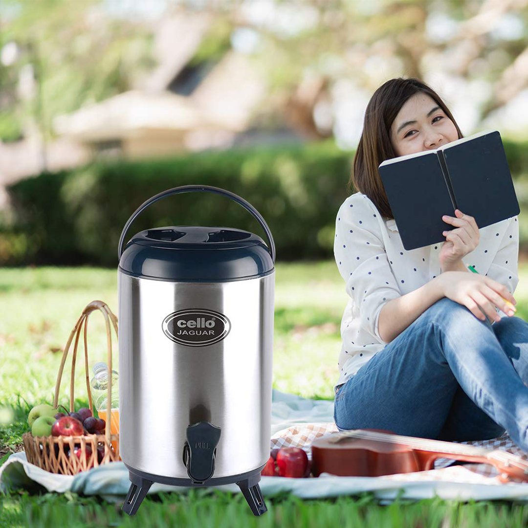 Picture of Cello Jaguar Stainless Steel Double Walled Water Jug, Hot and Cold, 10000ml, 10 Ltr 