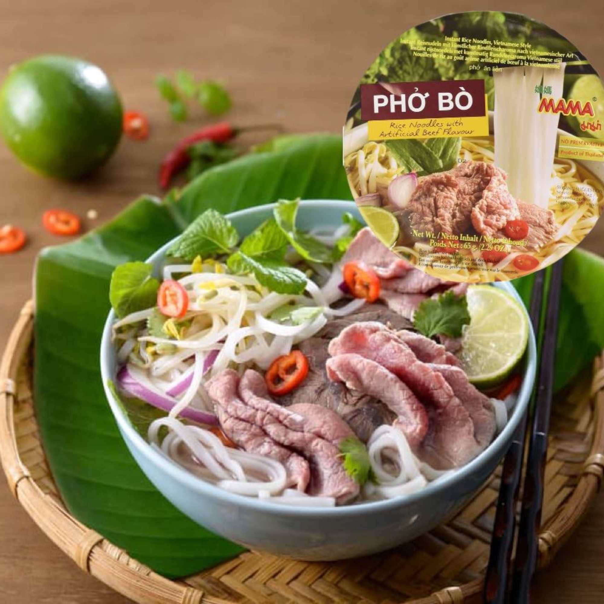 Picture of Mama Bowl Instant Rice Noodles Coriander Flavour 60gm Picture of Mama Bowl Instant Rice Noodles Coriander Flavour 60gm