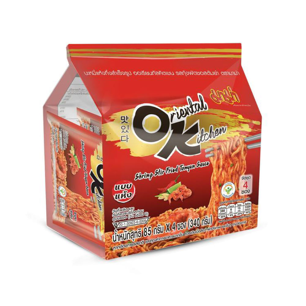 Picture of Mama Instant Noodles Oriental Kitchen Shrimp STIR Fried Tom Yum Sauce Flavour Family Pack 4*85gm Picture of Mama Instant Noodles Oriental Kitchen Shrimp STIR Fried Tom Yum Sauce Flavour Family Pack 4*85gm