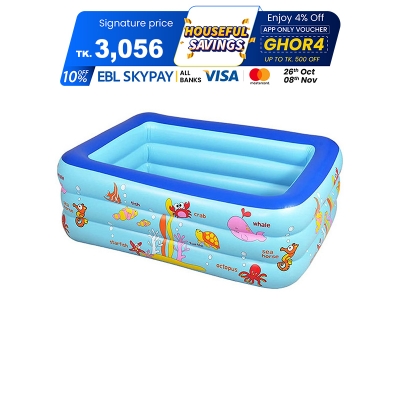 Picture of Inflatable Swimming Pool Adults & Kids Baby Pool Bathing Tub Outdoor Indoor 150 Cmx 110cmx50cm Without Electric Pumper