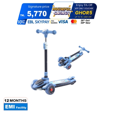 Picture of Kick Scooter for Kids 3 Wheels Deluxe Folding Aluminum 3 Adjustable Height Glider with LED Light Up wheels Body Balance Scooter