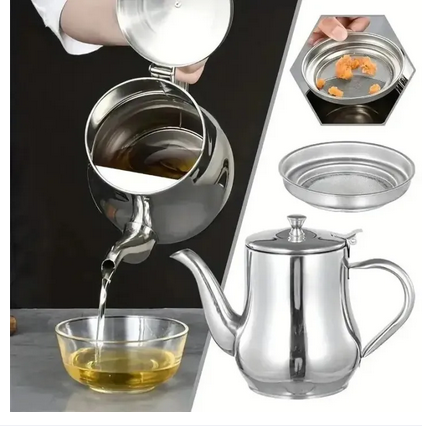 Picture of Stainless Steel Oil Strainer Pot Container Jug Storage Can With Filter Cooking Oil Pot Kitchen Large Capacity Picture of Stainless Steel Oil Strainer Pot Container Jug Storage Can With Filter Cooking Oil Pot Kitchen Large Capacity