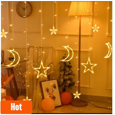 Picture of Moon Star LED Fairy Light for Curtains- 16 feet, 3 Moon, 3 Star, 6 Small Star Picture of Moon Star LED Fairy Light for Curtains- 16 feet, 3 Moon, 3 Star, 6 Small Star