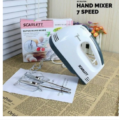 Picture of Scarlett Electric 7 Speed Hand Mixer with 4 Pieces Stainless Blender,Powerful 180W Motor - Food Preparation - Mixers Picture of Scarlett Electric 7 Speed Hand Mixer with 4 Pieces Stainless Blender,Powerful 180W Motor - Food Preparation - Mixers