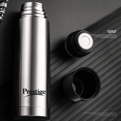 Picture of Prestige Thermopro Flask, Stainless Steel Insulated Hot or Cold Bottle Flask, 350 ml,500ml, 750ml & 1000ml, Silver vacuum flask Picture of Prestige Thermopro Flask, Stainless Steel Insulated Hot or Cold Bottle Flask, 350 ml,500ml, 750ml & 1000ml, Silver vacuum flask