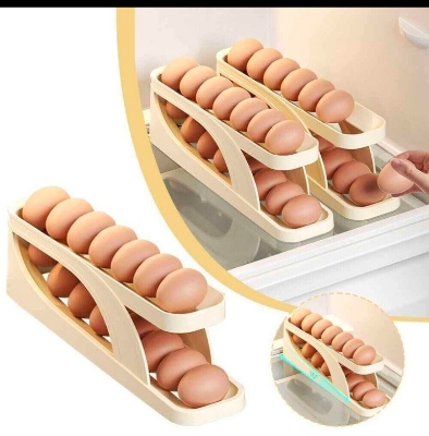 Picture of New Automatic Rolling-Down Double-Layer Egg Dispenser, Space-Saving Egg Holder Dispenser for Refrigerator, Egg Container for Kitchen Egg Organizer Fridge Holds 15 Eggs (1-Pack) Picture of New Automatic Rolling-Down Double-Layer Egg Dispenser, Space-Saving Egg Holder Dispenser for Refrigerator, Egg Container for Kitchen Egg Organizer Fridge Holds 15 Eggs (1-Pack)