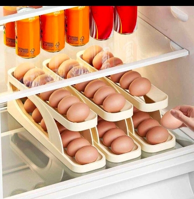 Picture of New Automatic Rolling-Down Double-Layer Egg Dispenser, Space-Saving Egg Holder Dispenser for Refrigerator, Egg Container for Kitchen Egg Organizer Fridge Holds 15 Eggs (1-Pack) Picture of New Automatic Rolling-Down Double-Layer Egg Dispenser, Space-Saving Egg Holder Dispenser for Refrigerator, Egg Container for Kitchen Egg Organizer Fridge Holds 15 Eggs (1-Pack)