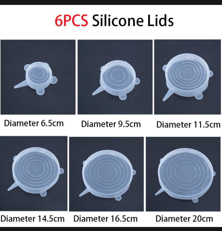 Picture of Kitchen Reusable Silicone Stretch Seal Lid Preservation Vacuum Food Storage Bowl Cover 6 Pcs Set Picture of Kitchen Reusable Silicone Stretch Seal Lid Preservation Vacuum Food Storage Bowl Cover 6 Pcs Set