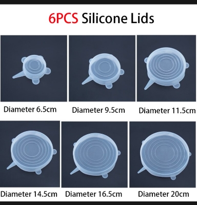 Picture of Kitchen Reusable Silicone Stretch Seal Lid Preservation Vacuum Food Storage Bowl Cover 6 Pcs Set Picture of Kitchen Reusable Silicone Stretch Seal Lid Preservation Vacuum Food Storage Bowl Cover 6 Pcs Set