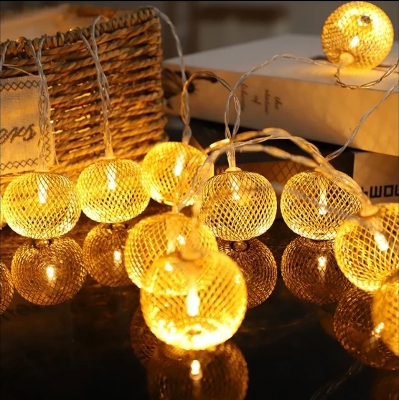 Picture of Metal fairy light Mini bulb shape lantern/ jhumka Picture of Metal fairy light Mini bulb shape lantern/ jhumka