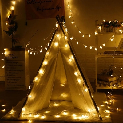 Picture of LED Star String Fairy Lights - Golden Picture of LED Star String Fairy Lights - Golden