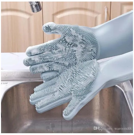 Picture of High Quality Silicone Dish Washing Kitchen Hand Gloves - Multicolor Picture of High Quality Silicone Dish Washing Kitchen Hand Gloves - Multicolor