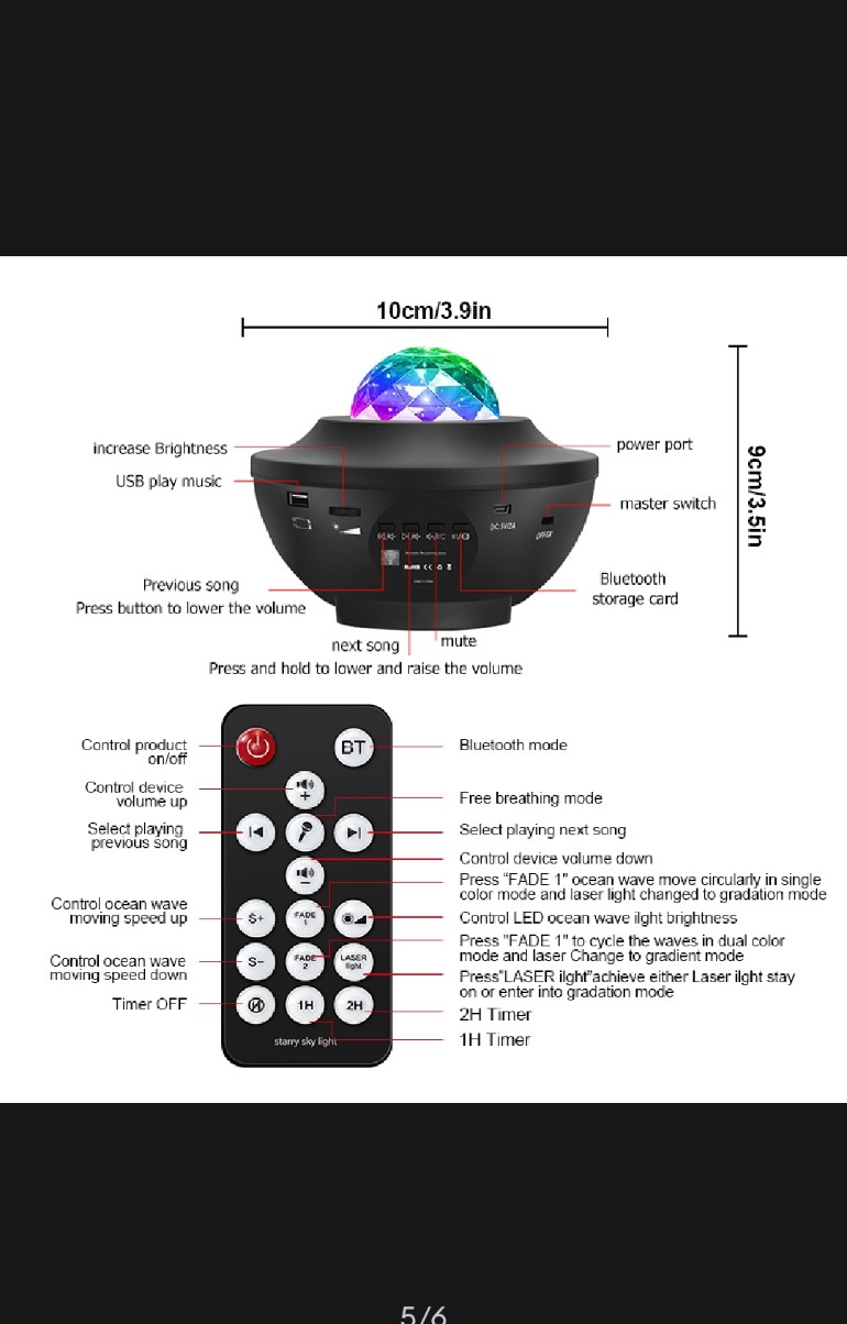 Picture of Galaxy projector led night light Picture of Galaxy projector led night light