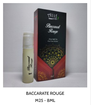 Picture of BACCARATE ROUGE By Alif Attar Long Lasting Roll On Non Alcoholic Perfume (১০০% হালাল) - 8ml Picture of BACCARATE ROUGE By Alif Attar Long Lasting Roll On Non Alcoholic Perfume (১০০% হালাল) - 8ml