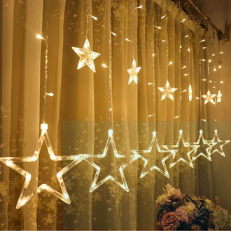 Picture of Moon Star LED Fairy Light for Curtains- 16 feet, 3 Moon, 3 Star, 6 Small Star - Fairy Lights Picture of Moon Star LED Fairy Light for Curtains- 16 feet, 3 Moon, 3 Star, 6 Small Star - Fairy Lights