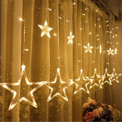 Picture of Big Shape Star Fairy String Light for Curtains- 16 feet, 6 Big Star, 6 Small Star Picture of Big Shape Star Fairy String Light for Curtains- 16 feet, 6 Big Star, 6 Small Star