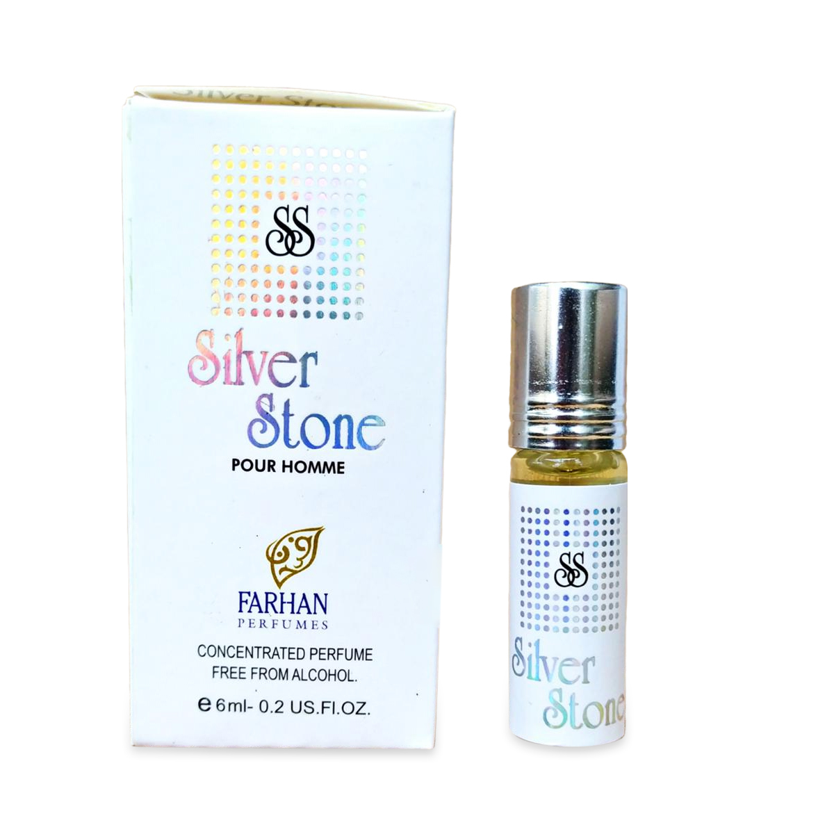 Picture of Silver Stone Concentrated Perfume Oil Attar Long Lasting Non-alcoholic Fragrance Ator - 6ml Picture of Silver Stone Concentrated Perfume Oil Attar Long Lasting Non-alcoholic Fragrance Ator - 6ml