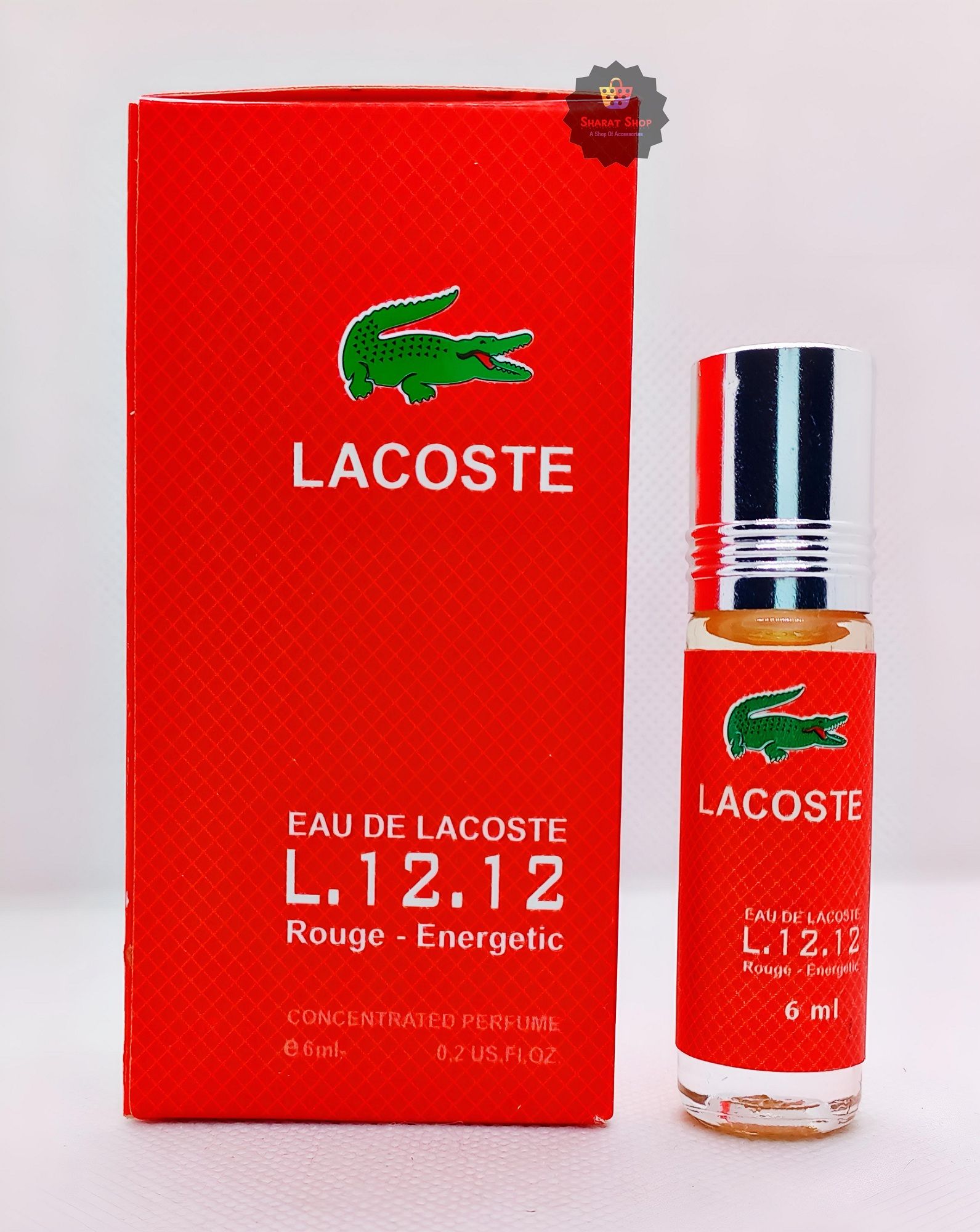 Picture of Lacoste L.12.12 Rouge Energetic Concentrated Perfume Oil Limited Edition Roll On For Men Long Lasting Attar Non-alcoholic Fragrance - 6ml Picture of Lacoste L.12.12 Rouge Energetic Concentrated Perfume Oil Limited Edition Roll On For Men Long Lasting Attar Non-alcoholic Fragrance - 6ml