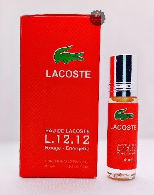 Picture of Lacoste L.12.12 Rouge Energetic Concentrated Perfume Oil Limited Edition Roll On For Men Attar Non-alcoholic Fragrance - 6ml Picture of Lacoste L.12.12 Rouge Energetic Concentrated Perfume Oil Limited Edition Roll On For Men Attar Non-alcoholic Fragrance - 6ml