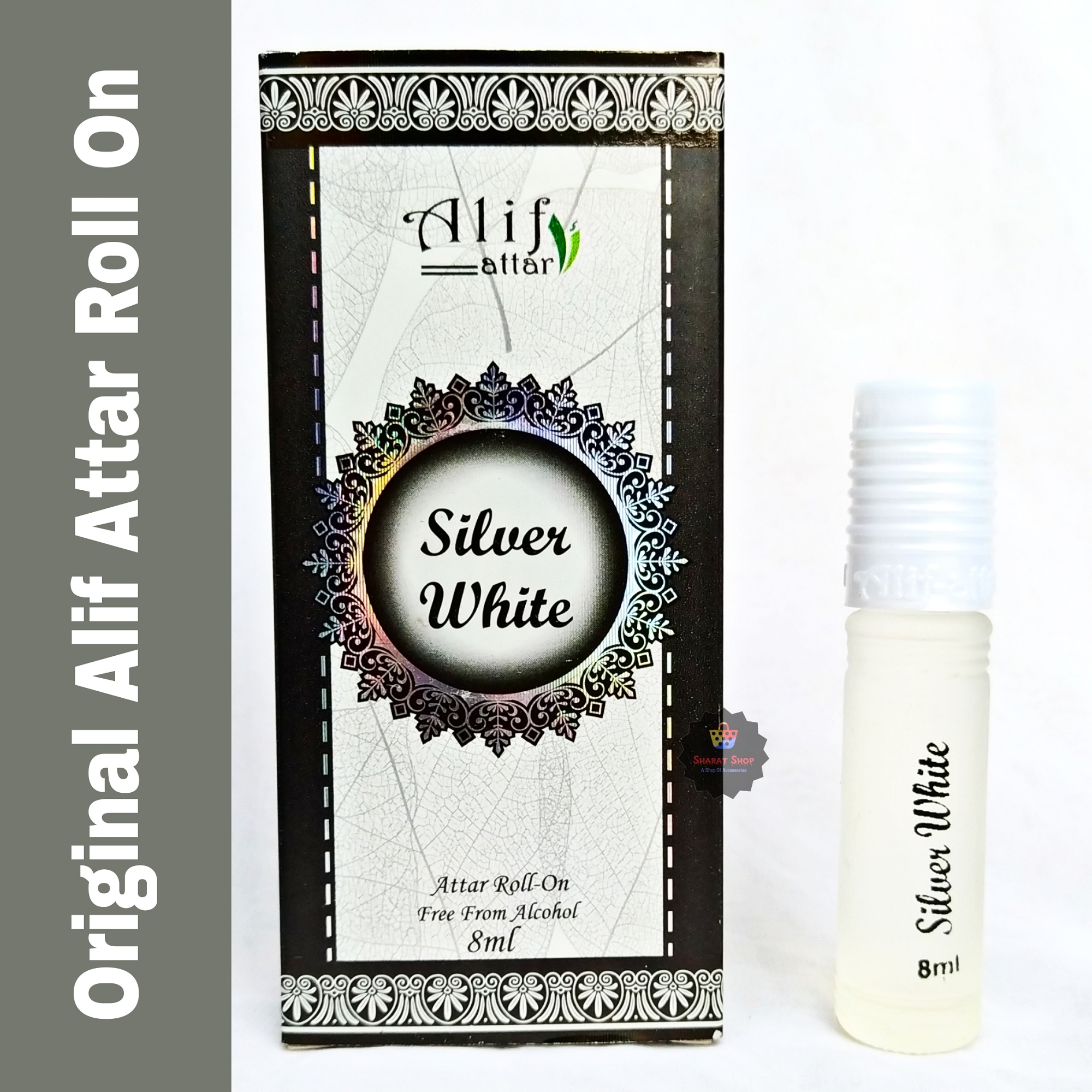 Picture of Alif Silver White Attar Long Lasting Roll On Ator Non Alcoholic Perfume (Halal) - 8ml Picture of Alif Silver White Attar Long Lasting Roll On Ator Non Alcoholic Perfume (Halal) - 8ml