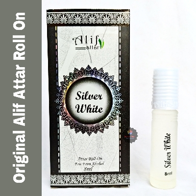 Picture of Alif Silver White Attar Long Lasting Roll On Ator Non Alcoholic Perfume (Halal) - 8ml Picture of Alif Silver White Attar Long Lasting Roll On Ator Non Alcoholic Perfume (Halal) - 8ml