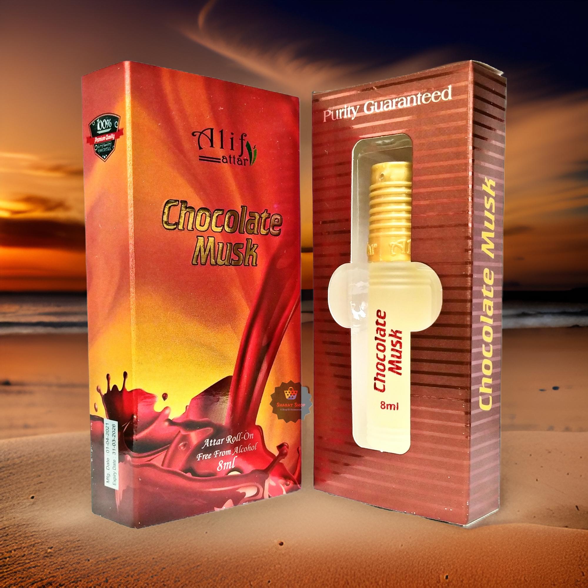 Picture of Alif Chocolate_Musk Attar Long Lasting Roll On Non Alcoholic Perfume (Halal) - 8ml Picture of Alif Chocolate_Musk Attar Long Lasting Roll On Non Alcoholic Perfume (Halal) - 8ml