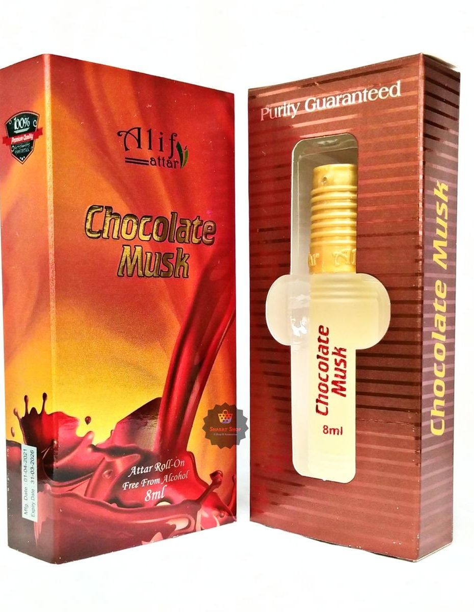 Picture of Alif Chocolate_Musk Attar Long Lasting Roll On Non Alcoholic Perfume (Halal) - 8ml Picture of Alif Chocolate_Musk Attar Long Lasting Roll On Non Alcoholic Perfume (Halal) - 8ml