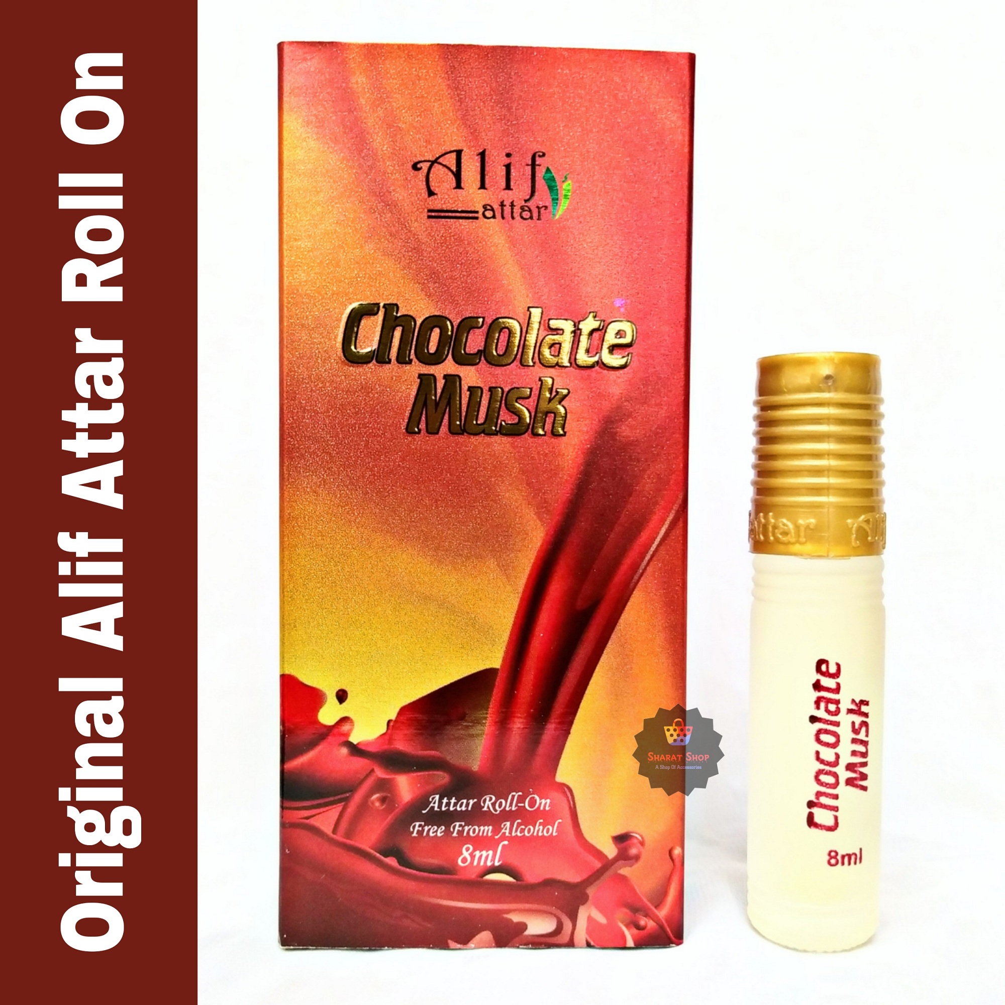 Picture of Alif Chocolate_Musk Attar Long Lasting Roll On Non Alcoholic Perfume (Halal) - 8ml Picture of Alif Chocolate_Musk Attar Long Lasting Roll On Non Alcoholic Perfume (Halal) - 8ml