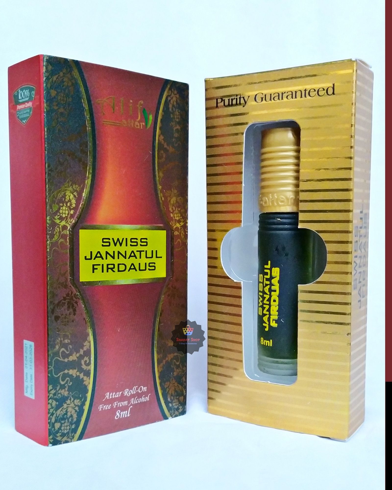 Picture of Alif Swiss Jannatul Firduas Attar Long Lasting Ferdaus Roll On Ator Non Alcoholic Perfume (Halal) - 8ml Picture of Alif Swiss Jannatul Firduas Attar Long Lasting Ferdaus Roll On Ator Non Alcoholic Perfume (Halal) - 8ml