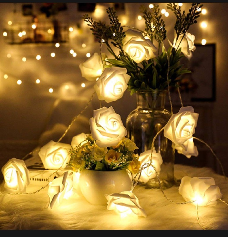 Picture of Rose fairy light - 20pcs golden Led rose light Picture of Rose fairy light - 20pcs golden Led rose light
