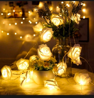 Picture of Rose fairy light - 20pcs golden Led rose light Picture of Rose fairy light - 20pcs golden Led rose light