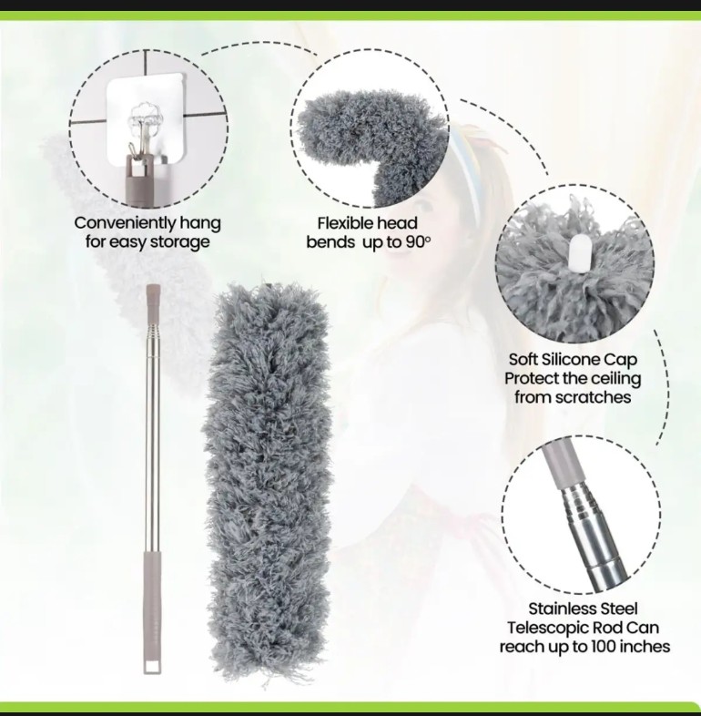 Picture of 9.5 Feet Bendable Feather Duster with Extra Long Extendable Microfiber Duster (Dust Cleaner ) Picture of 9.5 Feet Bendable Feather Duster with Extra Long Extendable Microfiber Duster (Dust Cleaner )