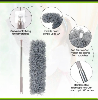 Picture of 9.5 Feet Bendable Feather Duster with Extra Long Extendable Microfiber Duster (Dust Cleaner ) Picture of 9.5 Feet Bendable Feather Duster with Extra Long Extendable Microfiber Duster (Dust Cleaner )