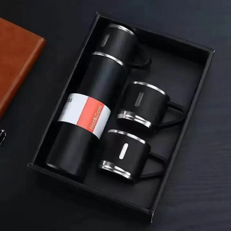 Picture of 500Ml Vacuum Flask Stainless Steel with 3 Cup Set: Keep Hot and Cold water