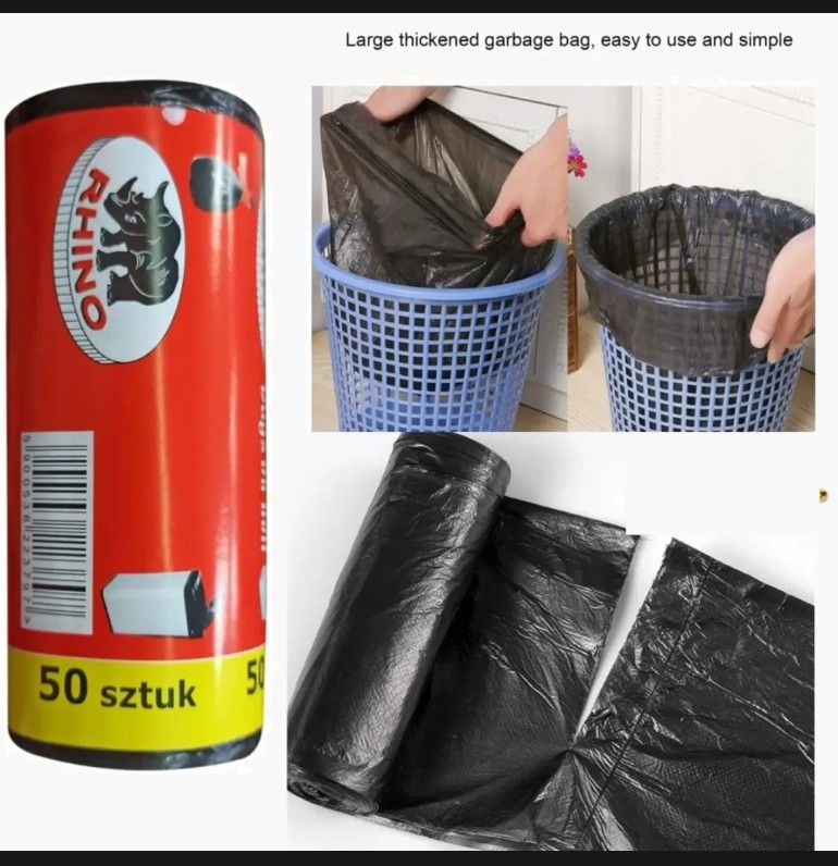 Picture of Garbage/Dustbin/Thrashbin black poly/bag - 50peice roll, 35liter Picture of Garbage/Dustbin/Thrashbin black poly/bag - 50peice roll, 35liter