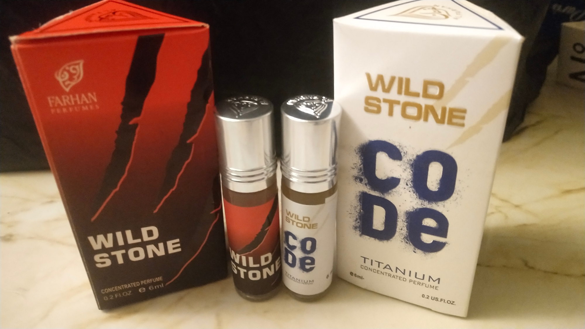 Picture of Combo Wild Stone and Wild Stone Code by al Farhan concentrated perfume oil attar non alcohol - 6ml Picture of Combo Wild Stone and Wild Stone Code by al Farhan concentrated perfume oil attar non alcohol - 6ml