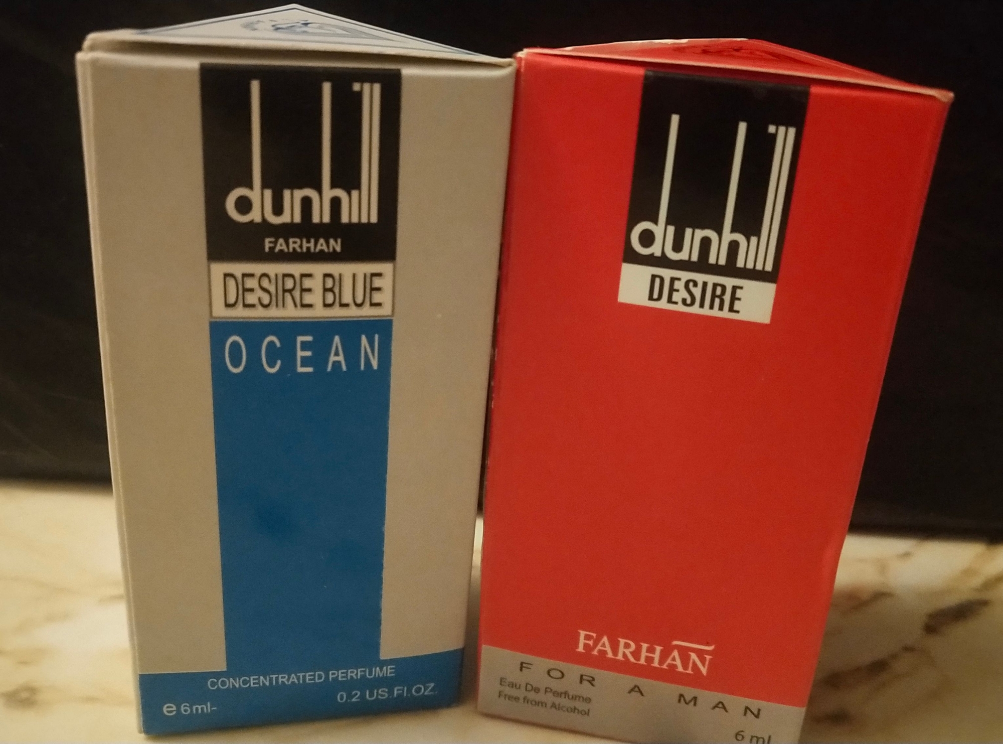Picture of Combo of Dunhill Desire & Dunhill Desire Blue Ocean by Al Farhan Concentrated Perfume Oil Long Lasting Non-alcoholic Fragrance - 6ml+6ml Picture of Combo of Dunhill Desire & Dunhill Desire Blue Ocean by Al Farhan Concentrated Perfume Oil Long Lasting Non-alcoholic Fragrance - 6ml+6ml