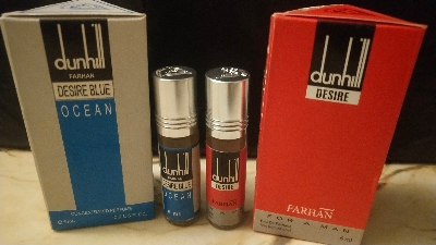 Picture of Combo of Dunhill Desire & Dunhill Desire Blue Ocean by Al Farhan Concentrated Perfume Oil Long Lasting Non-alcoholic Fragrance - 6ml+6ml Picture of Combo of Dunhill Desire & Dunhill Desire Blue Ocean by Al Farhan Concentrated Perfume Oil Long Lasting Non-alcoholic Fragrance - 6ml+6ml