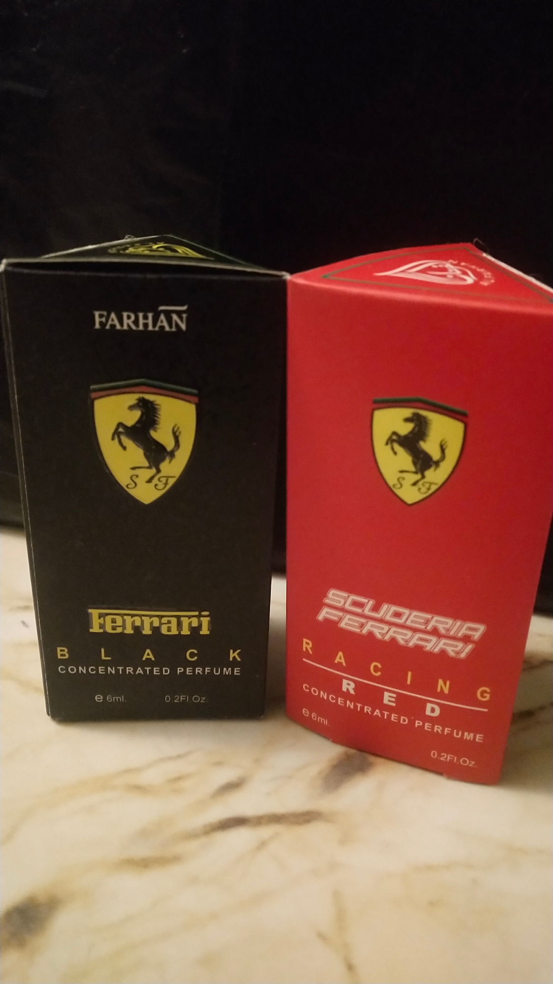 Picture of Combo of Ferrari Black & Scuderia Ferrari Red by Al Farhan Concentrated Perfume Oil Long Lasting Non-alcoholic Fragrance - 6ml+6ml Picture of Combo of Ferrari Black & Scuderia Ferrari Red by Al Farhan Concentrated Perfume Oil Long Lasting Non-alcoholic Fragrance - 6ml+6ml