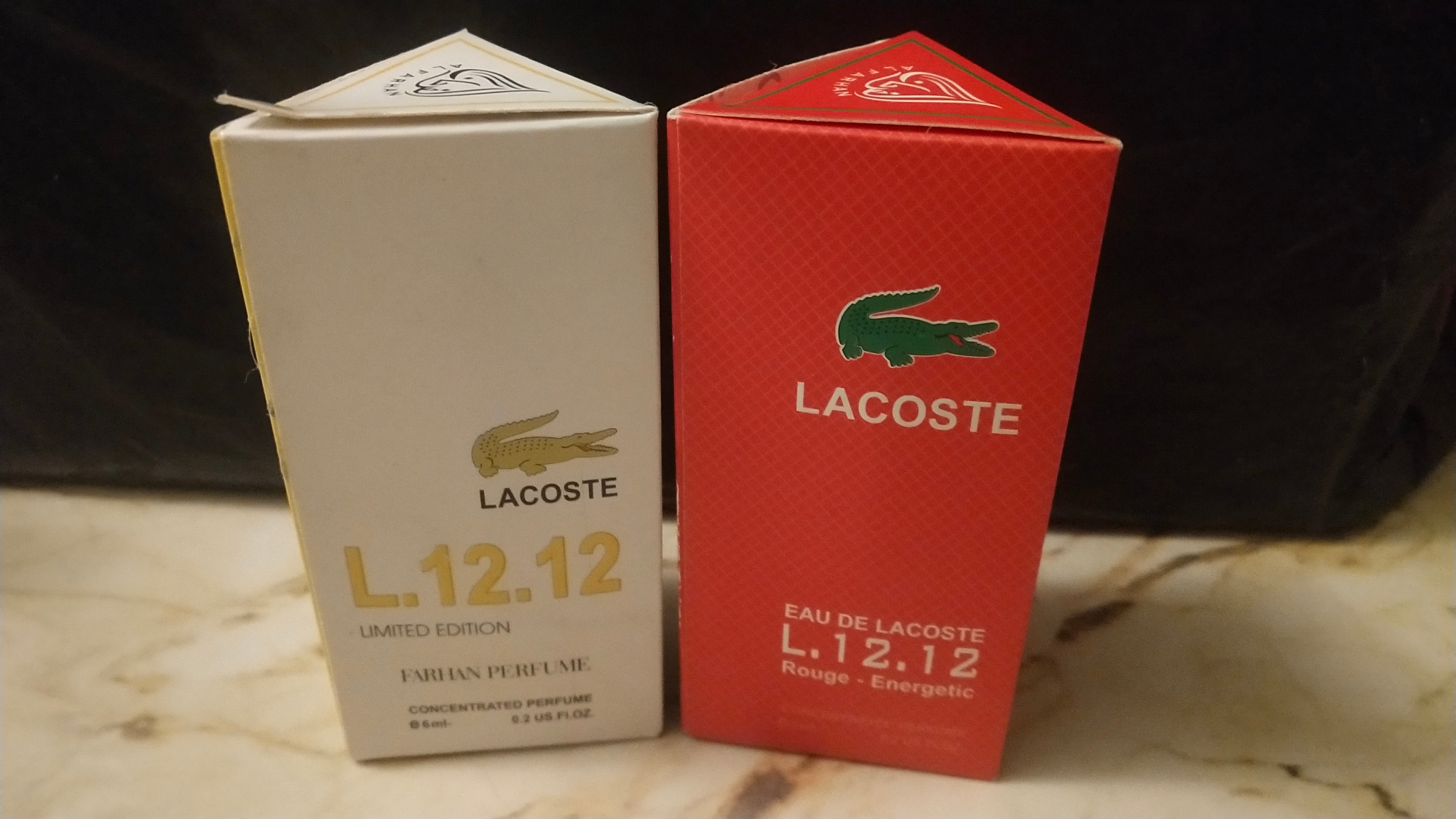 Picture of Combo of Lacoste Limited Edition & Lacoste Rouge Energetic by Al Farhan Concentrated Perfume Oil Long Lasting Non-alcoholic Fragrance - 6ml+6ml Picture of Combo of Lacoste Limited Edition & Lacoste Rouge Energetic by Al Farhan Concentrated Perfume Oil Long Lasting Non-alcoholic Fragrance - 6ml+6ml