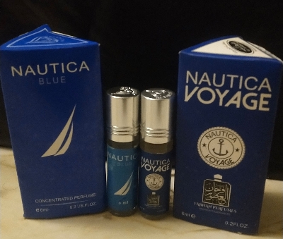 Picture of Combo of Nautica Voyage & Noautica Blue By Al Farhan Concentrated Perfume Oil Long Lasting Fragrance - 6ml+6ml Picture of Combo of Nautica Voyage & Noautica Blue By Al Farhan Concentrated Perfume Oil Long Lasting Fragrance - 6ml+6ml