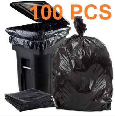 Picture of BLACK (20" X16") 100PCS Trash Bag / Poly Bag / Garbage Bag / Moyla Felar Bag / Polibag Picture of BLACK (20" X16") 100PCS Trash Bag / Poly Bag / Garbage Bag / Moyla Felar Bag / Polibag