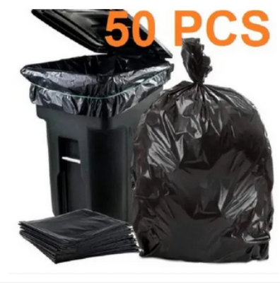 Picture of BLACK (20" X16") 50PCS Trash Bag / Poly Bag / Garbage Bag / Moyla Felar Bag / Polibag Picture of BLACK (20" X16") 50PCS Trash Bag / Poly Bag / Garbage Bag / Moyla Felar Bag / Polibag