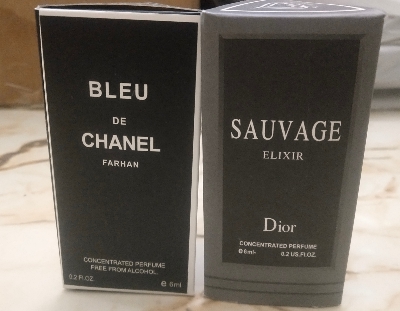 Picture of Combo pack of Sauvage and Blue de Chanel concentrated perfume oil by Al Farhan Picture of Combo pack of Sauvage and Blue de Chanel concentrated perfume oil by Al Farhan