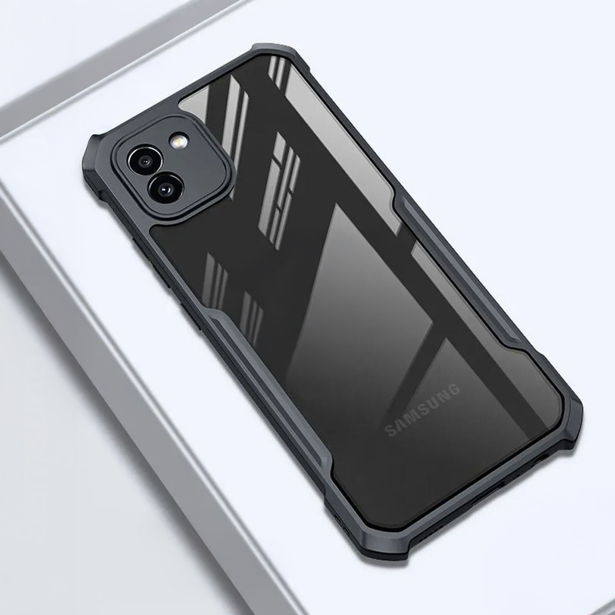 Picture of Xundd Back Cover for Samsung Galaxy A03 Transparent Hybrid Hard PC Back Bumper