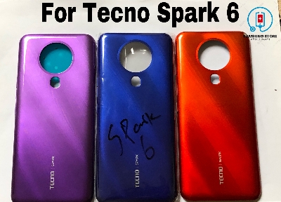 Picture of Tecno Spark 6 Battery Cover Door Housing case Glass cover for Back Battery Cover