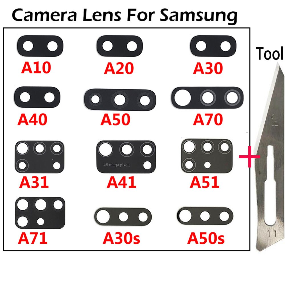 Picture of Samsung a10s a20s a21s a30s a50s a31 a41 a51 a71 a10 a20 a30 a50 a70 a12 a21 a02s মেরামতের সরঞ্জামের জন্য রিয়ার ব্যাক ক্যামেরা গ্লাস লেন্স