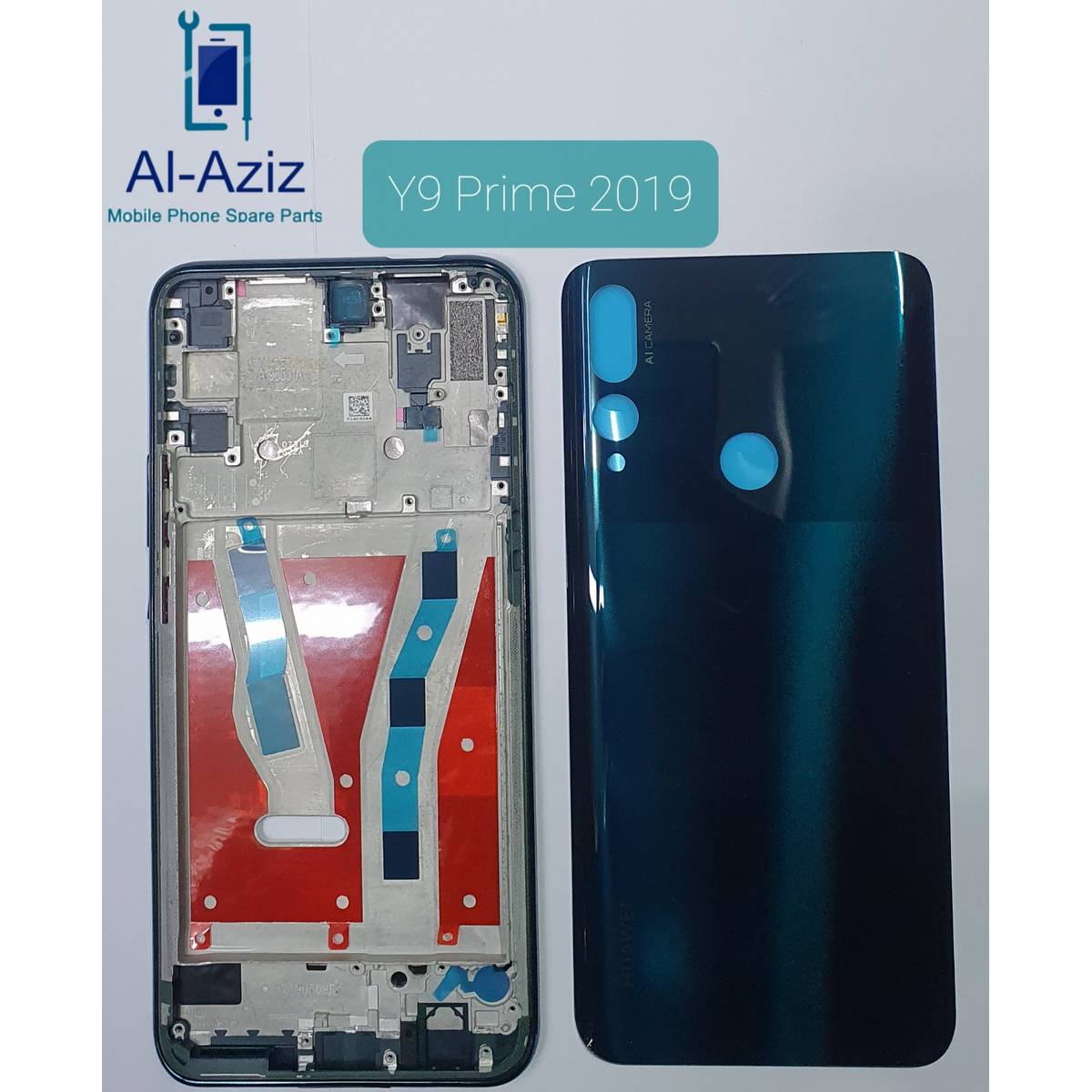 Picture of Huawei y9 prime 2019 সম্পূর্ণ হাউজিং অরিজিনাল কেসিং বডি ব্যাক গ্লাস মাঝারি lcd ফ্রেম রিয়ার ব্যাটারি ডোর কভার রিপ্লেসমেন্ট